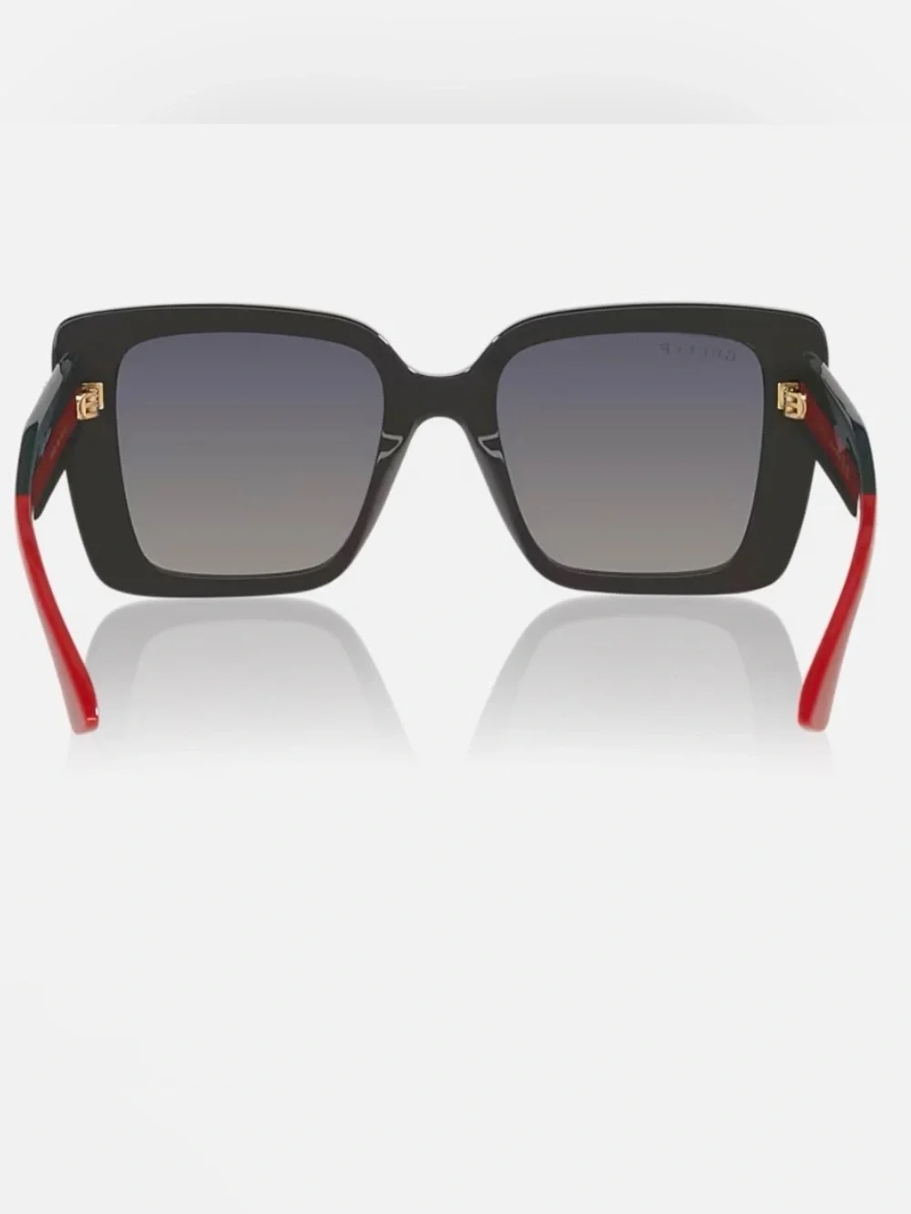 Gucci Black Sunglasses Red cherry Stripes Gold GG Logo new with case & box